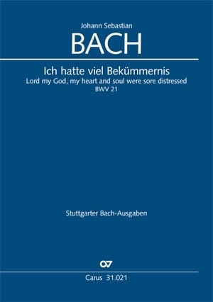 Cantate 21 Ich Hatte Viel Bekummernis. XL Format BACH Partition Chœur