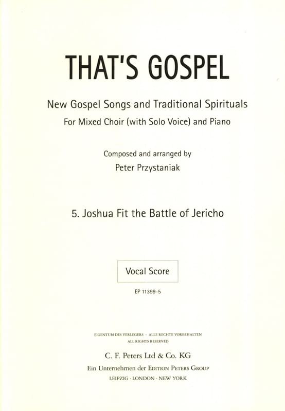 Joshua fit Battle of Jericho Partition Chœur