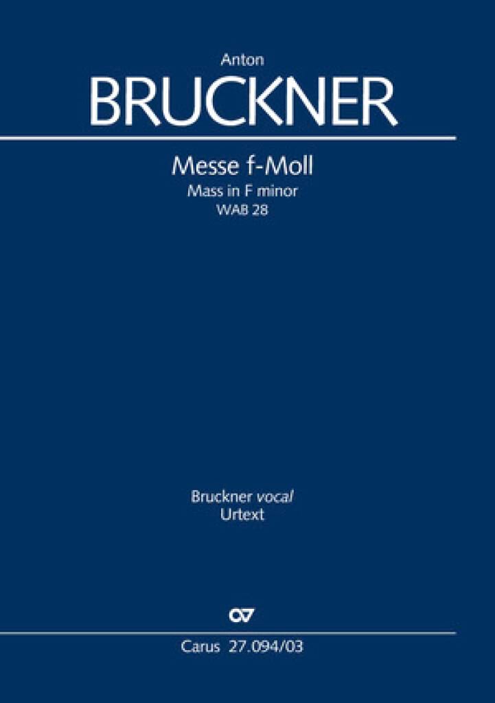 Messe en fa mineur - Vocal Score BRUCKNER Partition Chœur