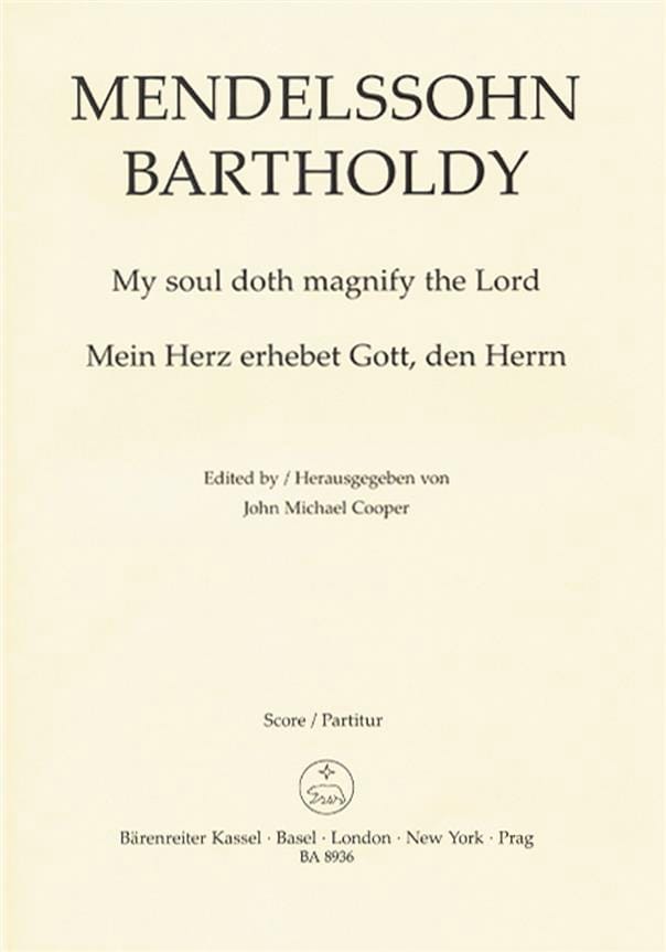 Mein Herz Erhebet Gott, Den Herrn Op. 69-2 MENDELSSOHN Partition Chœur