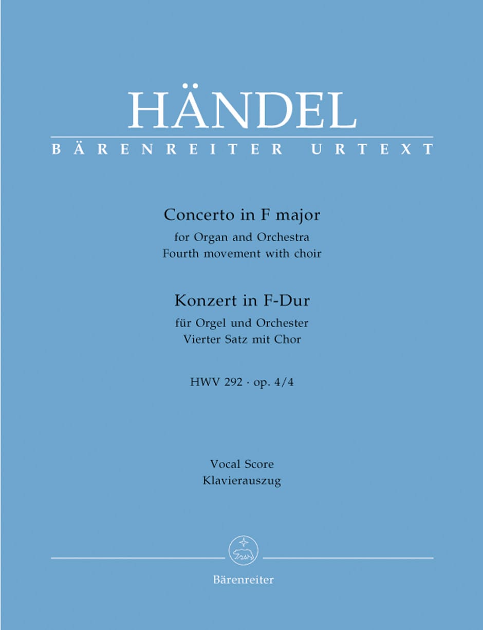 Concerto En Fa Majeur HWV 292. 4ème Mouvement HAENDEL Partition Chœur