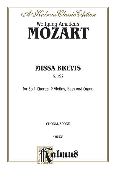 Missa Brevis KV 192 MOZART Partition Chœur