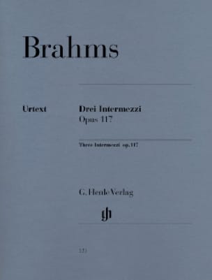 3 Intermezzi Opus 117. BRAHMS Partition Piano