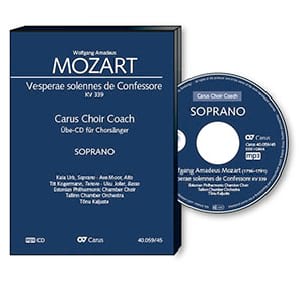 Vêpres Solennelles d'un Confesseur Kv 339 - CD Tenor CHOEUR - MOZART