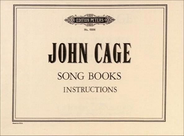 Song Books instructions - CAGE - Partition