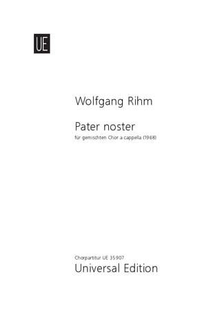 Pater Noster Wolfgang Rihm Partition Chœur