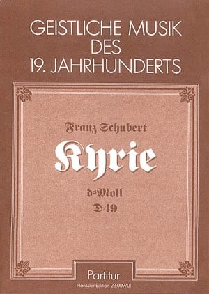 Kyrie en ré mineur D 49 SCHUBERT Partition Chœur