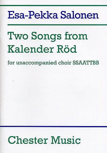 2 Songs From Kalender Röd Esa-Pekka Salonen Partition Chœur