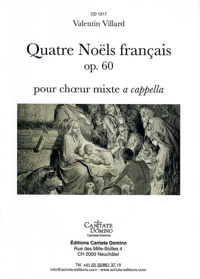 Quatre Noël français Op. 60 Valentin Villard Partition Chœur